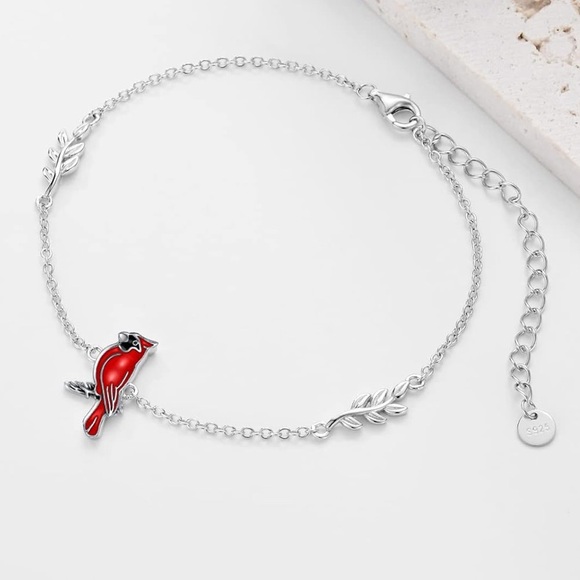 14k Angel Cardinal Charm Fine Jewelry Bracelet - Picture 2 of 6